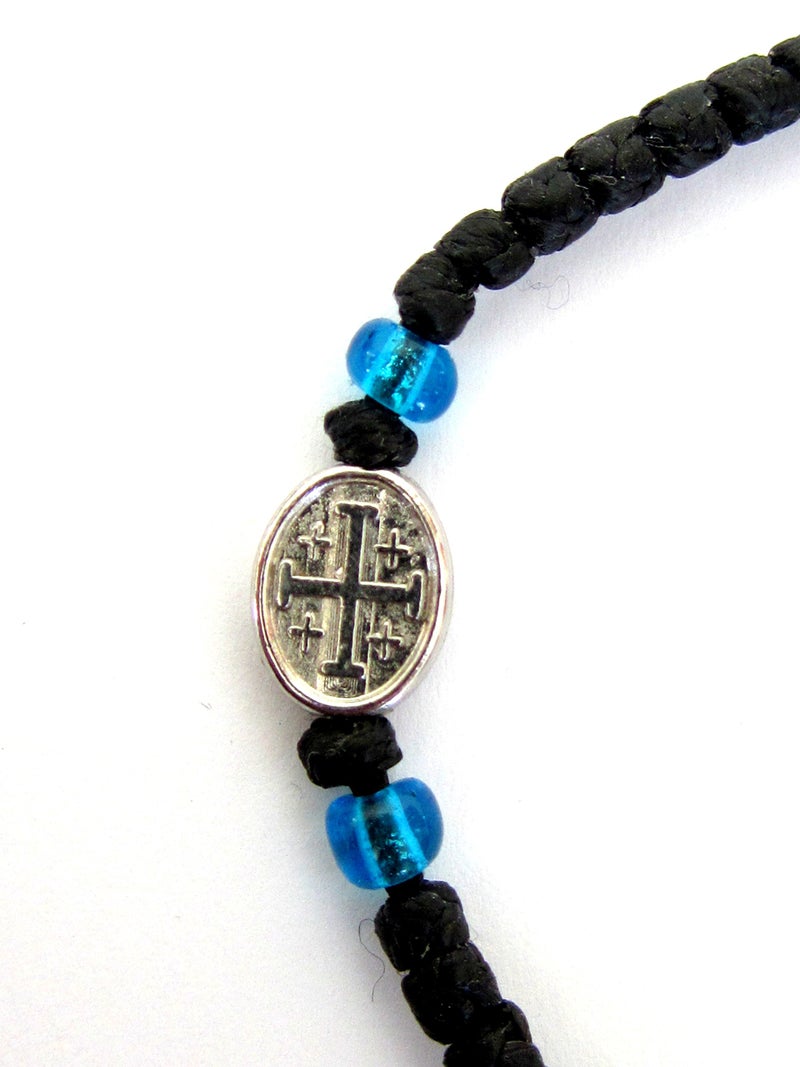 Iconsgr Handmade Christian Orthodox Komboskoini, Prayer Rope Bracelet Black VM1 - Image 5